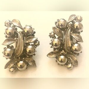 Elegant Silver Floral Earrings